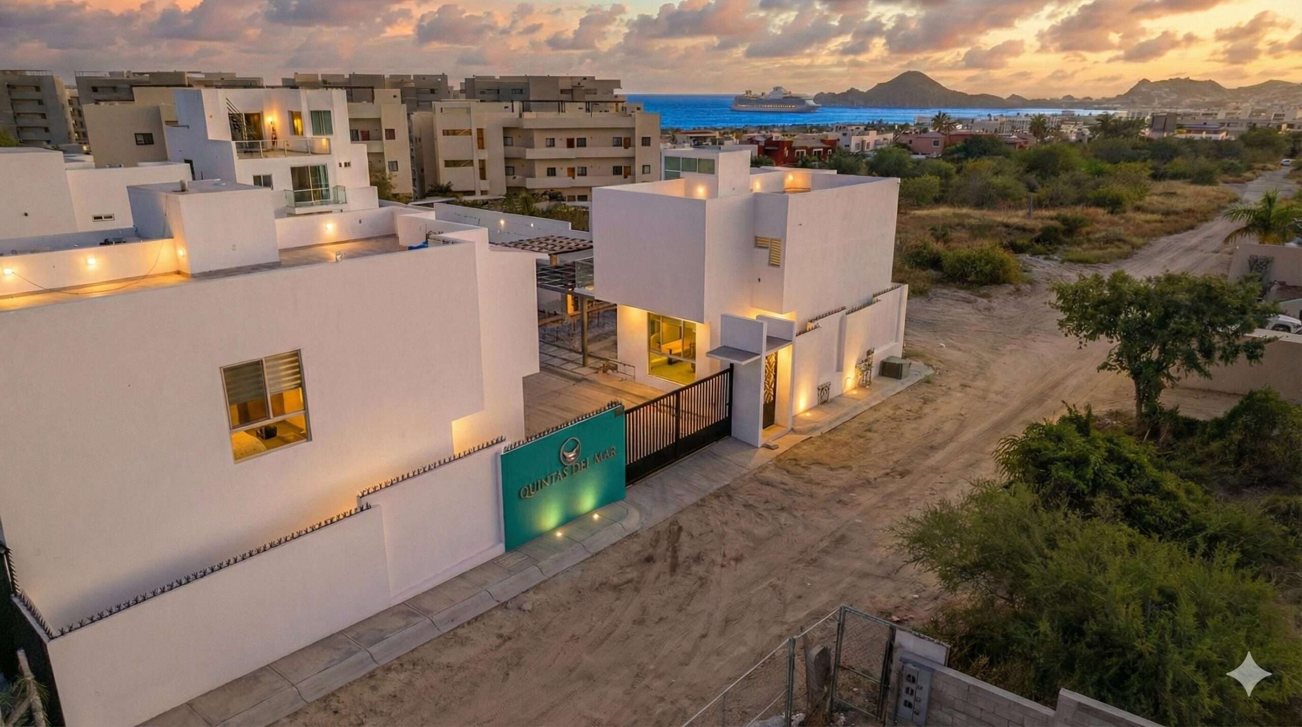 Los Cabos Terranova Beautiful turnkey two-story corner home located in the gated community of Terranova Residencial. The main level offers an inviting living and dining area, a kitchen with granite countertops and pantry. Also a flex room ideal as a guest bedroom or home office.The second level features three bedrooms, including a spacious primary suite with walk-in closet, bathtub, and double vanity, plus two additional bedrooms connected by a Jack-and-Jill bathroom.Enjoy a private backyard with an 80 m² garden, swimming pool, and BBQ area, perfect for entertaining. The rooftop terrace with pergola and BBQ area offers beautiful sunset for sale