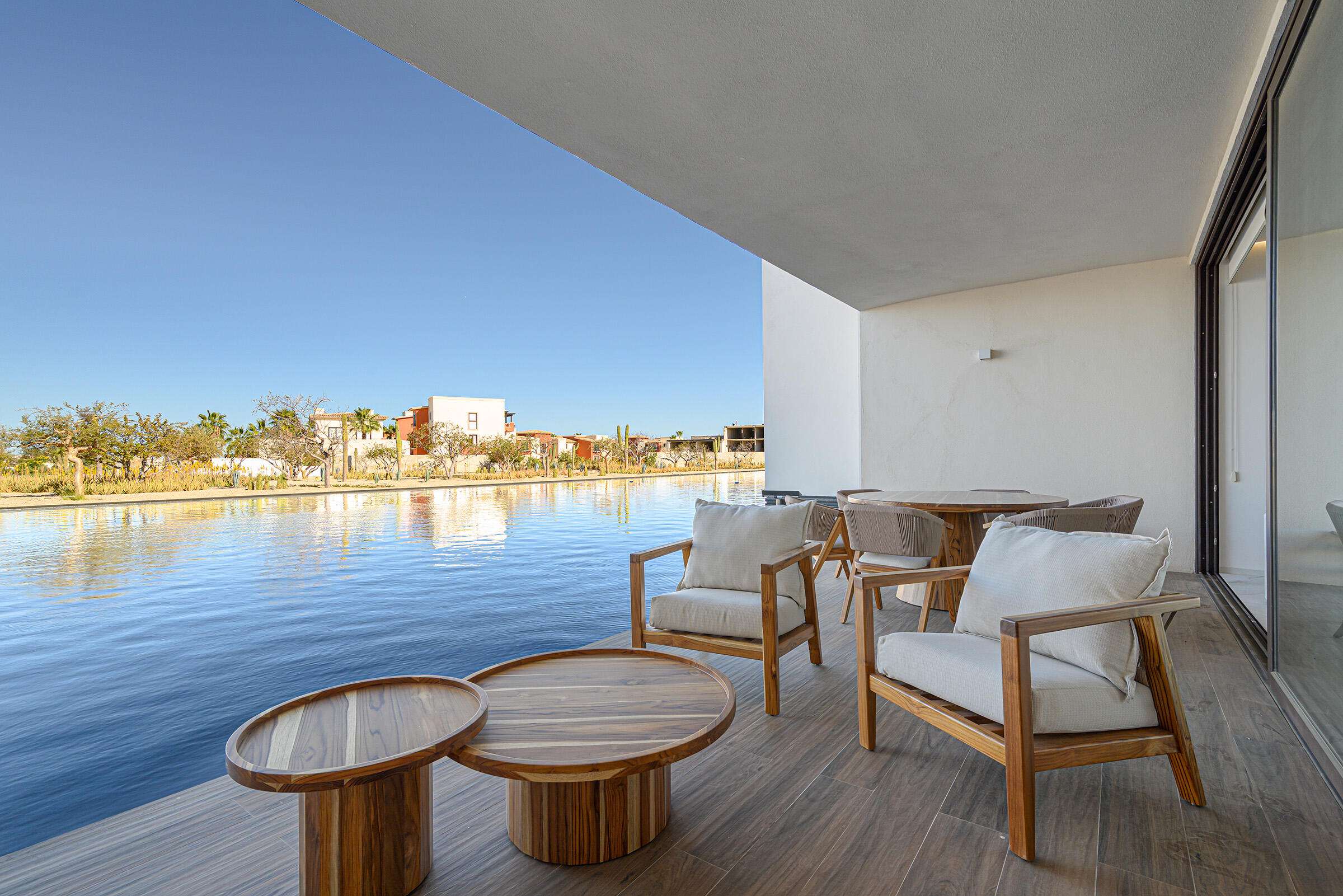Los Cabos Cora Located within the prestigious community of Cora at Club Campestre San José, this three-bedroom, three-and-a-half bathroom ground-floor condominium with den encompasses 1,842 square feet of interior living space, 356 square feet of covered terrace and 284 square feet of private garden, totaling 2,946 square feet including a private storage unit and two parking spaces. Fully furnished and equipped, the open concept living and dining areas flow to the expansive outdoor terrace, creating an ideal environment for indoor-outdoor living while overlooking the tranquil water feature and landscaped surroundings. The spacious primary suite features a walk-in closet and ensuite bathroom. Two secondary bedrooms enjoy for sale