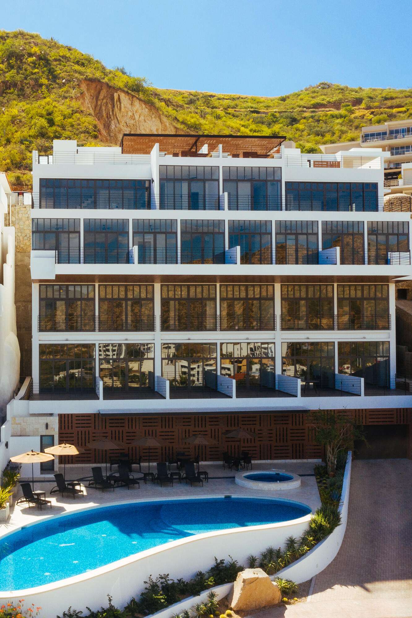 Los Cabos The Five THE FIVE is a unique development, ready to move in, turn-key Condos, at walking distance to downtown in the world famous gated community EL PEDREGAL in Cabo San Lucas. Modern and quality construction.This condo fully furnished, ready to move in, features 2 bedrooms, 2 full bathrooms, 1 half bathroom, amazing for sale