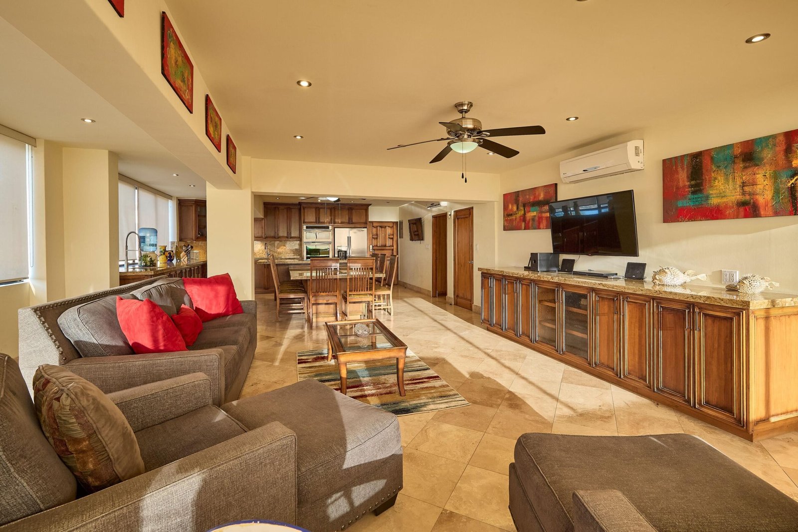 Los Cabos Marina Sol There is an option to add a 3rd bedroom for little costs as the open living room could easily be changed and bit of that big open space could become a 3rd bedroom . Condo is located up one flight of stairs from the lobby of The Marina Sol Resort for easy access or there is also 2 elevators in the A building where the condo is located and that elevator goes from the underground parking lot direct to the 2nd floor , so easy access as well if you have difficulty in doing stairs. Price for the condo includes a parking spot in the underground parking area. for sale