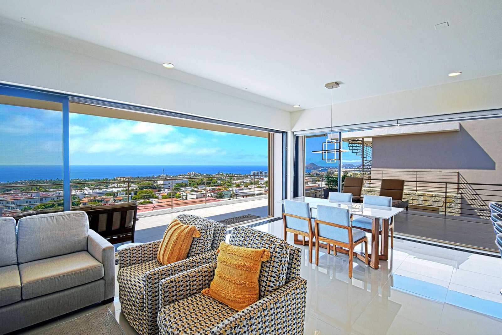 Los Cabos Casa Nima The crown jewel of Casa Nima, this extraordinary penthouse is the only one on its floor, offering absolute privacy with private elevator access and no neighboring units. Designed entirely on one level, it features 4 bedrooms and 4 full bathrooms, where refined living meets effortless flow.The open-concept living area extends onto a generous terrace, framing breathtaking for sale