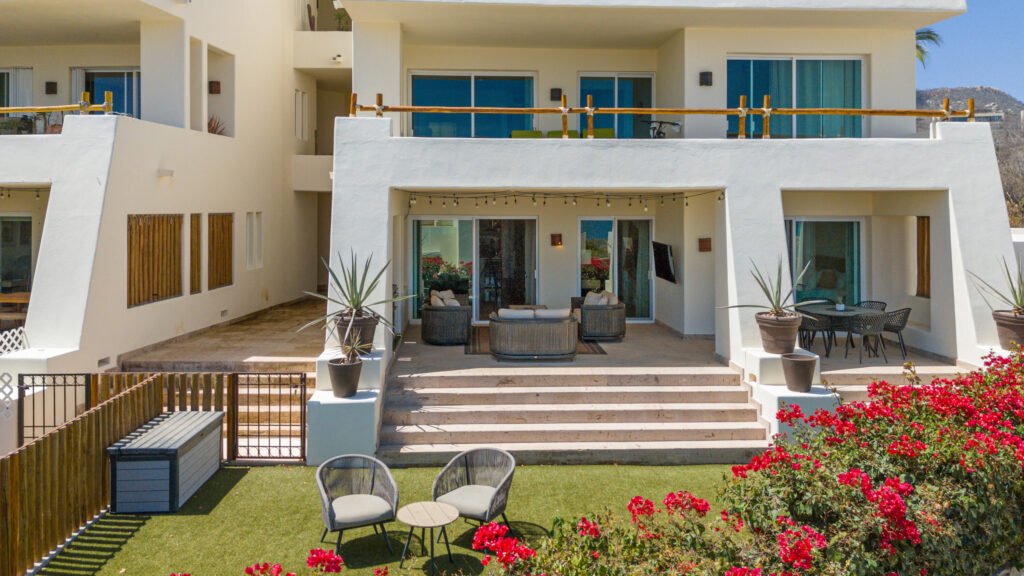 Los Cabos La Vista Welcome to La Vista D101, a beautifully renovated ground-floor corner condo that perfectly blends comfort, style, and convenience. This bright and spacious 3-bedroom, 3-bathroom residence offers partial sea – with Private Yard, Cabo Corridor, BS