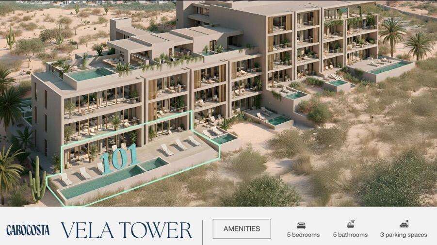 Los Cabos Dunna Welcome to Dunna - A New Standard of Luxury in Cabo. More than a residence, Dunna is a vibrant, fully integrated community where luxury, culture, and recreation converge. Designed by renowned architect Sordo Madaleno, this visionary development seamlessly blends timeless elegance with natural tranquility, offering meticulously crafted residences and garden villas complemented by world-class amenities. Elevated Living, Unmatched Experiences Choose from 13 thoughtfully designed floor plans from 2 - 5 bedrooms ranging from 1,475 - 6,458 sq. ft., featuring seamless indoor-outdoor living, elegant finishes, private rooftops, Jacuzzis, and lush garden terraces.Resort-Style Amenities Enjoy unparalleled amenities, including:" Infinity pools (Adults-only, Family, Kids & Oasis)" State-of-the-art wellness & fitness center" Luxury spa (sauna, steam, ice baths, massage suites)" Exclusive rooftop lounges & panoramic for sale