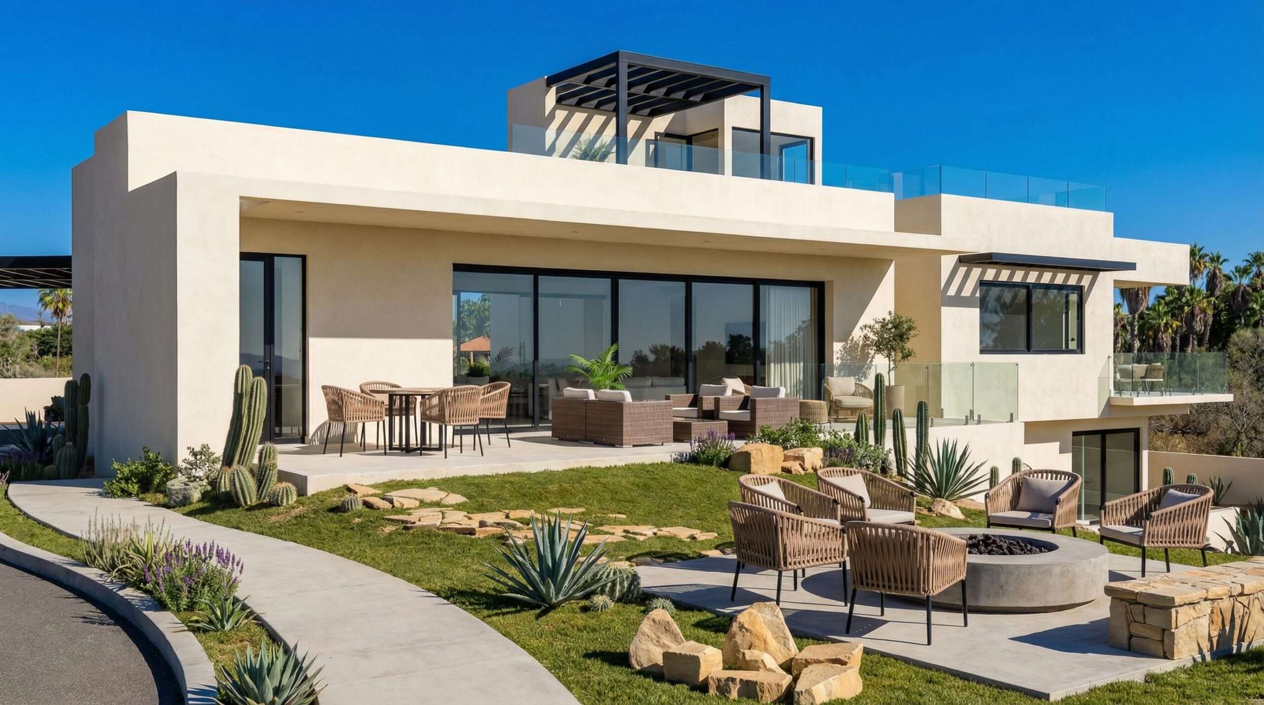 Los Cabos Pedregal Csl Villa Felicidad is a 5-bedroom, 5.5-bath residence in Pedregal that combines scale, location, and proven income potential. Set just minutes from the main gate and within walking distance to the marina, it offers effortless access to Cabo's best dining and nightlife while maintaining privacy. The home features a private pool, expansive terraces, and panoramic marina for sale