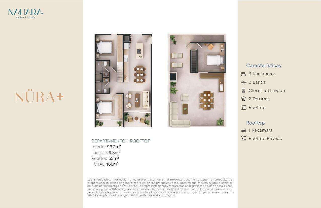 Los Cabos Nahara Cabo Living Penthouse Model - A unique two-level residence designed for comfort, privacy, and seamless indoor-outdoor living. The main level features 2 spacious bedrooms, while a third bedroom is located on the private rooftop, ideal as a guest suite, home office, or retreat. Two expansive terraces flood the interior with natural light and create exceptional spaces for entertaining and relaxation. The development offers elevator access and a commercial area, combining modern convenience with an elevated lifestyle. for sale