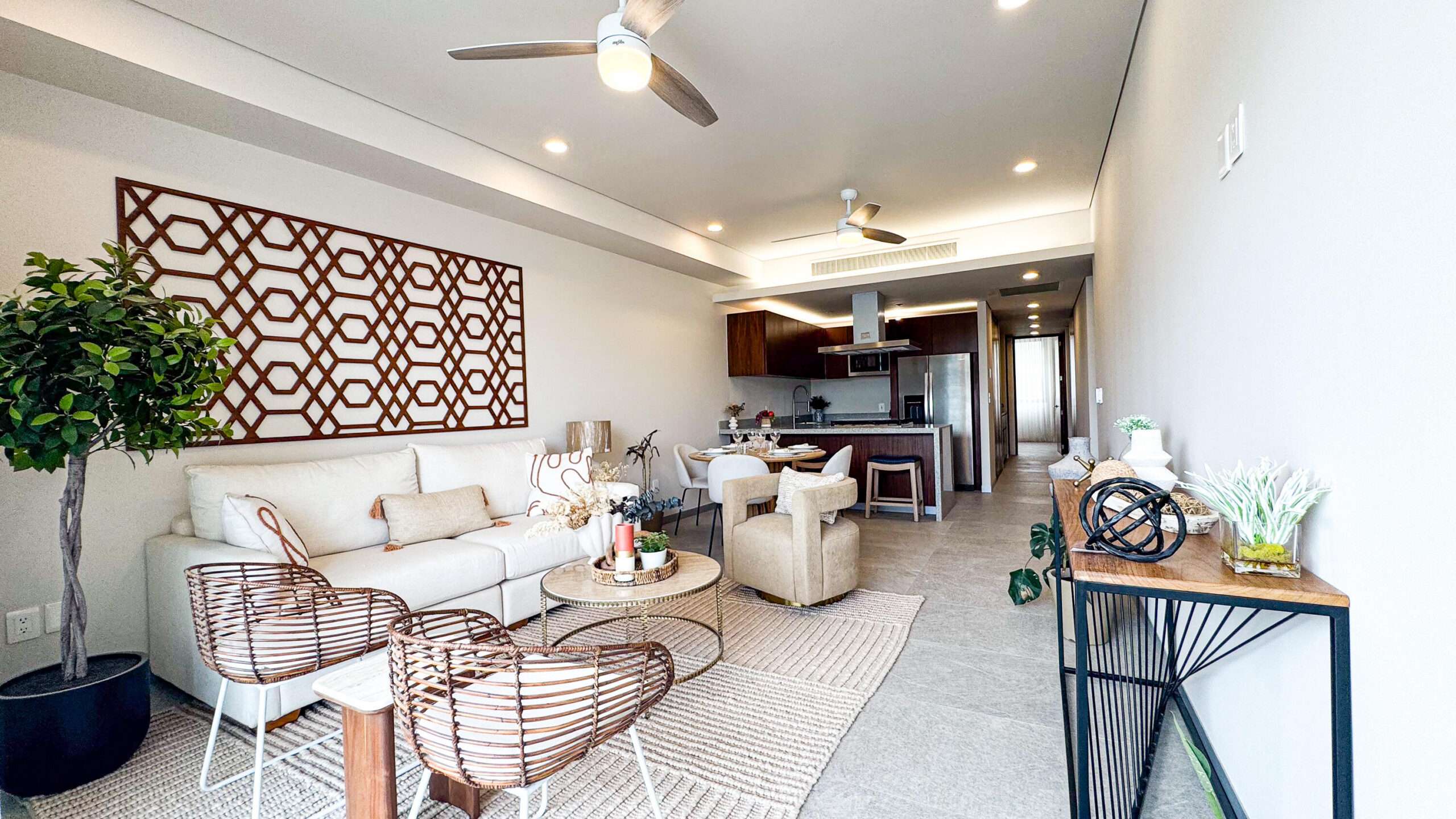 Los Cabos Centro Residence D-1 is the fully completed showroom residence at Park Cabo, available for showings and purchase. While this unit is completed and available to experience firsthand, the remainder of the development is currently under construction and scheduled for delivery in July 2026; therefore, the project is categorized as pre-construction.Located in the heart of downtown Cabo San Lucas, Park Cabo Residences offers unmatched walkability just minutes from the marina, restaurants, nightlife, shopping, and local attractions. This boutique development blends modern design, comfort, and lifestyle in one of Cabo's most desirable investment locations.Residence D-1 is a unique 3-bedroom lock-off condo thoughtfully designed for maximum flexibility and income potential. Owners have the ability to use the residence as a full-time home or separate it into independent living spaces, making it ideal for short-term rentals, vacation use, dual occupancy, or investment purposes in Cabo's thriving rental market.The development features a beautifully designed resort-style swimming pool, covered parking, pet-friendly areas, and inviting common spaces that create a relaxed yet sophisticated atmosphere.One of the property's standout features is its private rooftop terrace, offering additional outdoor living space perfect for entertaining, relaxing, or enjoying Cabo's for sale