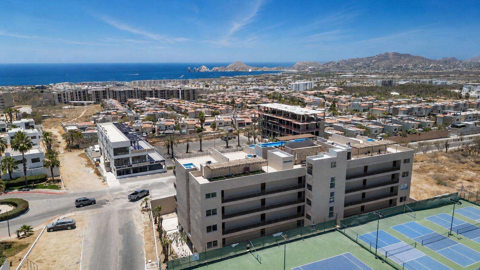 Los Cabos Balena Smart coastal living meets modern comfort at Balena Los Cabos. This low-density development with only 24 residences offers spacious 3-bedroom condos designed for comfortable living and strong investment potential in one of Cabo's fastest-growing areas.Ready to move in and fully completed, these modern residences feature quality finishes, open layouts, underground parking with elevator access, and spectacular ocean and Arch for sale