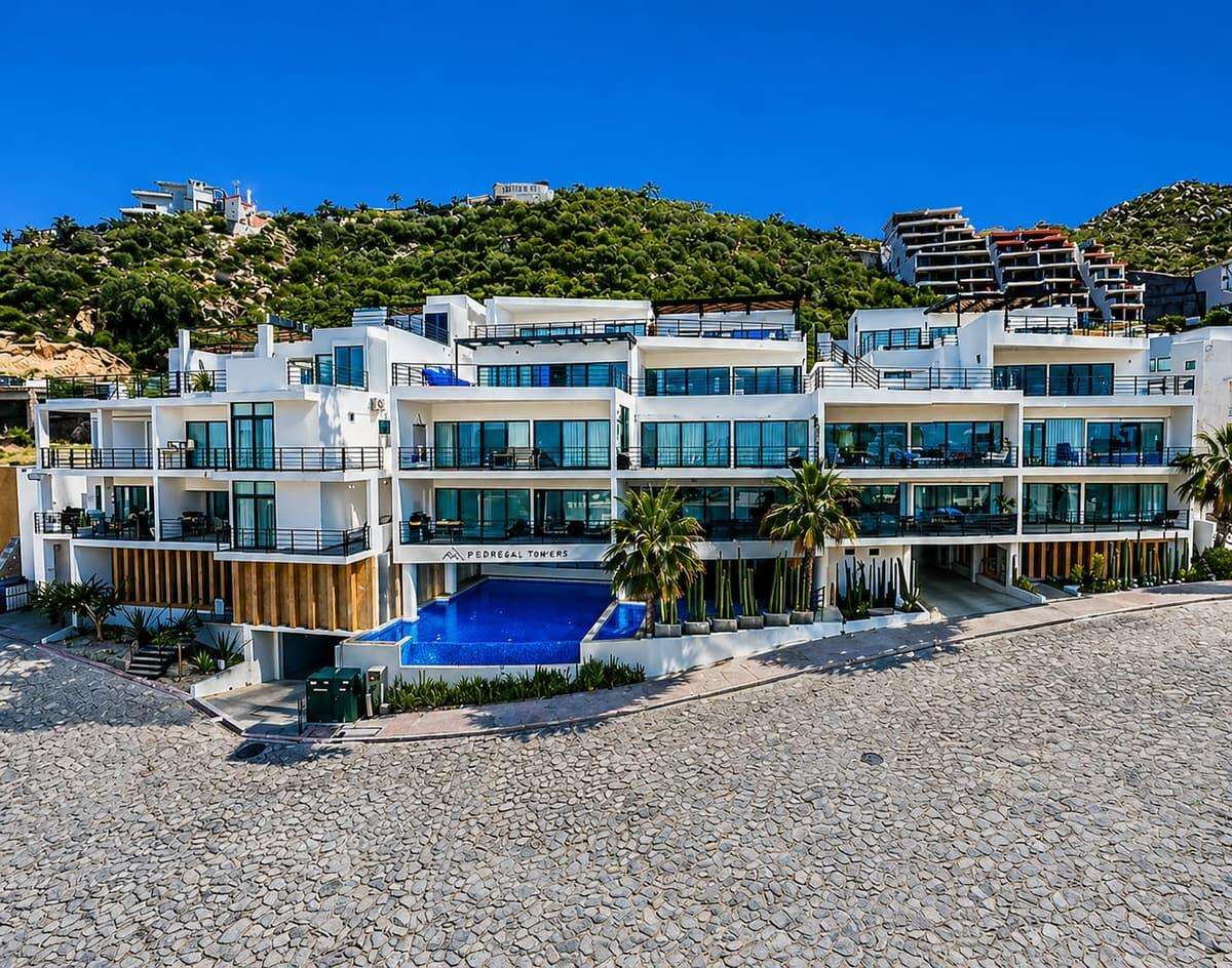 Los Cabos Pedregal Towers Pedregal Towers A03 is a rare 3BR/3BA condo in Cabo San Lucas exclusive Pedregal community, walkable to downtown and the marina. Floor-to-ceiling sliding doors connect the living area to a private terrace with city/mountain for sale