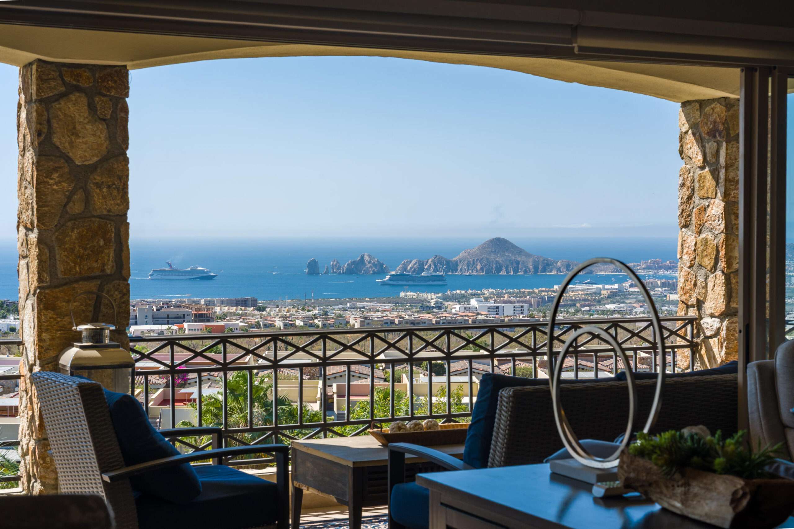 Los Cabos Vista Mare Condo for sale at Vista Mare, Cabo San Lucas, located on the fourth floor within a private residential community in the Sunset area. Its strategic location offers a peaceful setting just minutes from downtown, the Marina, restaurants, cafés, supermarkets, shopping, services, and entertainment. The unit offers 111.15 m² total, including 97.65 m² of air-conditioned interior space and a 13.5 m² private terrace. It features 2 bedrooms, 2 full bathrooms, an open living and dining area, equipped kitchen, A/C, and 1 underground parking space. Amenities include 2 pools, gym, jacuzzi, firepit, and social areas. Ready for delivery. Price: for sale
