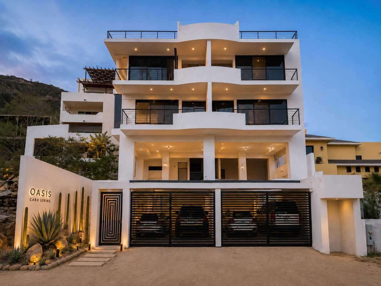Los Cabos Lomas Del Faro Welcome to Oasis Cabo Living, an upscale boutique community inspired by the natural beauty and relaxed lifestyle of Baja. Located in a sought-after residential neighborhood adjacent to Pedregal, you're just a minute's walk or drive to the marina, Medano Beach, restaurants, shopping, and Cabo's vibrant nightlife.This beautifully designed 2-bedroom, 2-bath residence offers 1,259 sq. ft. (117 m²) of contemporary living space with 9-foot ceilings and expansive floor-to-ceiling retractable glass doors that create seamless indoor-outdoor living. The open-concept floor plan flows onto a spacious private terrace with sweeping ocean and city for sale